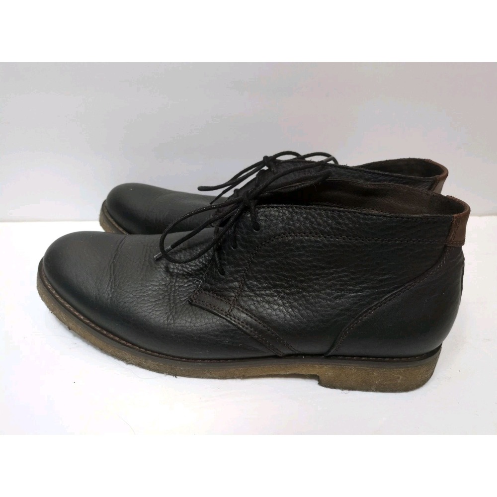 Johnston & Murphy Black Tumbled Leather Crepe Sole Chukka Men's US 10.5 M Shoes